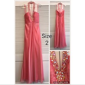 La Femme Pink Evening Gown